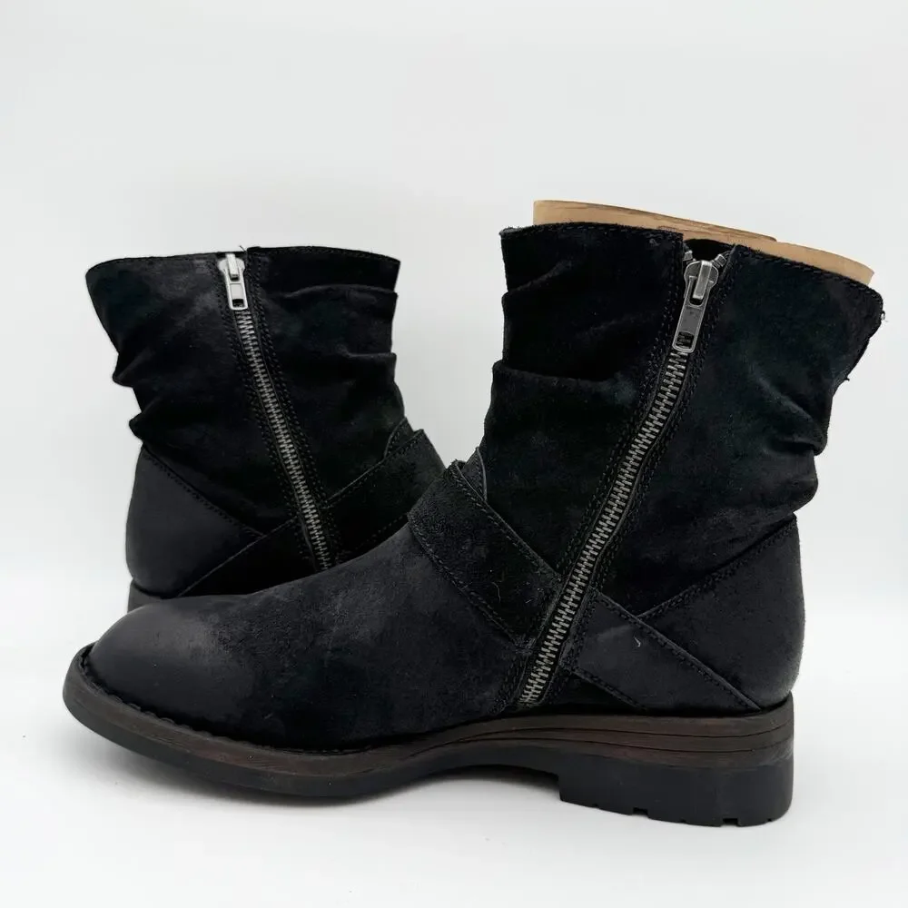 Born Womens Midway Slouch Ankle Booties US 9.5 M EU 40 Black Leather NIB
